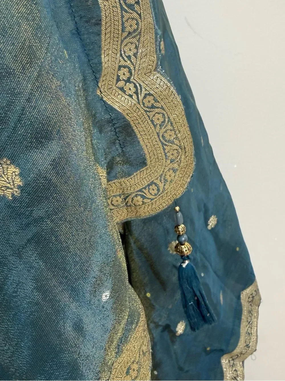 Embellished Teal Ethnic pants Set with Dupatta